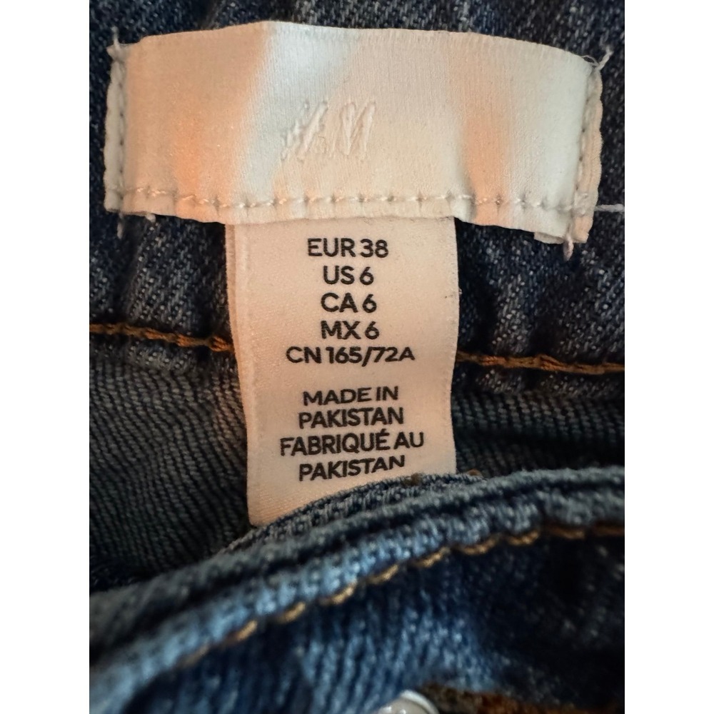 Y2K H&M Wide Leg Comfort Stretch High Waist Dark Wash  Denim Jeans NWT 26x30 - Picture 5 of 10